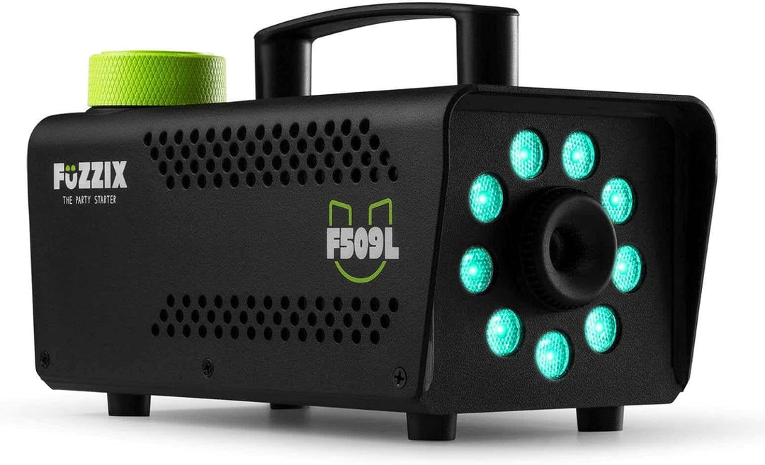 Fuzzix F509L Nebelmaschine Mini mit LED Lichteffekt, Stroboskop, 500 Watt mit Fernbedienung, Rauchma