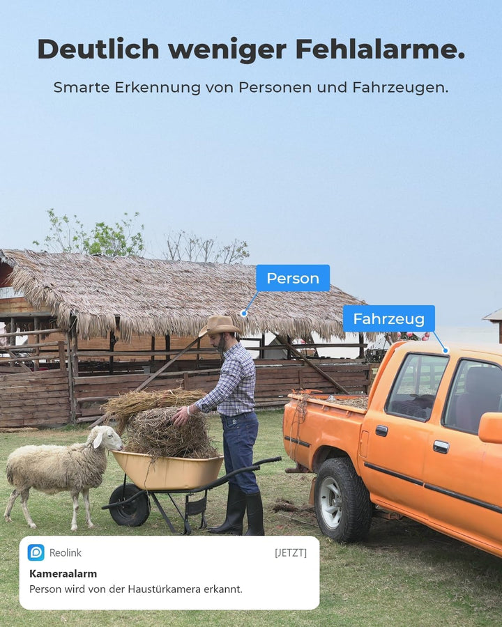Reolink Go Plus 3G/4G LTE Überwachungskamera Aussen Akku, 2K 4MP HD mit SIM-Kartenslot, Personen-/Au
