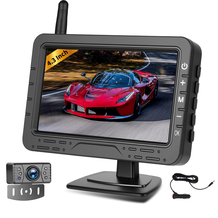 AHD Wireless Rarückfahrkamera mit 4,3 Zoll Wireless Übertragung IP68 Wasserdicht, Nachtsicht Weitwin