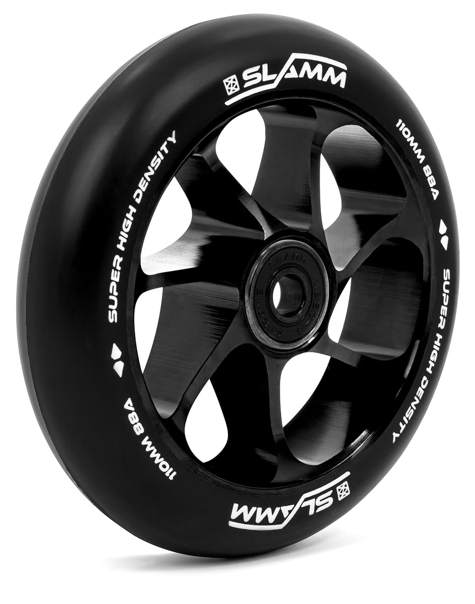 Slamm Team Wheel 110 mm Schwarz &amp; Schwarz | Stunt-Scooter Aluminiumkernräder mit super hohem Rückpra