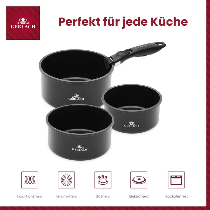 Gerlach Smart Topf Kochtopf Set Keramik Beschichtet Topfset Induktionsgeeignet Kochtöpfe Für Elektro