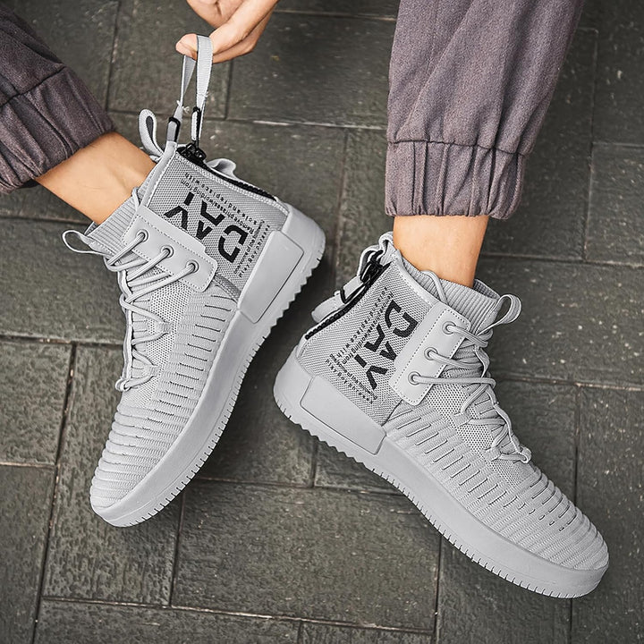 FUSHITON Herren Sportschuhe High Top Turnschuhe Mode Freizeitschuhe Draussen Laufschuhe Sneakers Lei