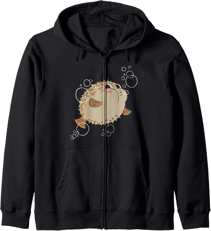 Kugelfisch Lustig und Süss T-Shirt für für Fisch Freunde Kapuzenjacke