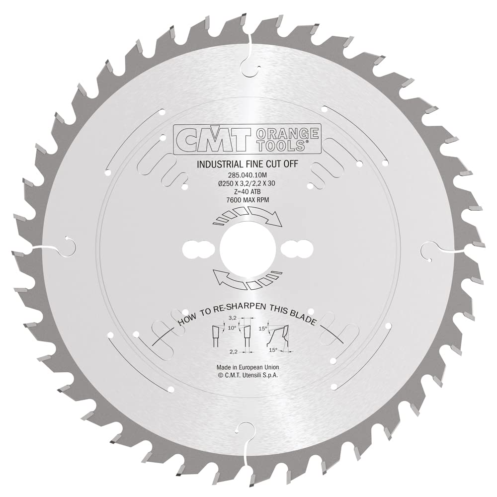 CMT Orange Tools Kreissägeblatt HW 305 x 3,2 / 2,2 x 30 Z=72 15° ATB - 294.072.22M - für Querschnitt