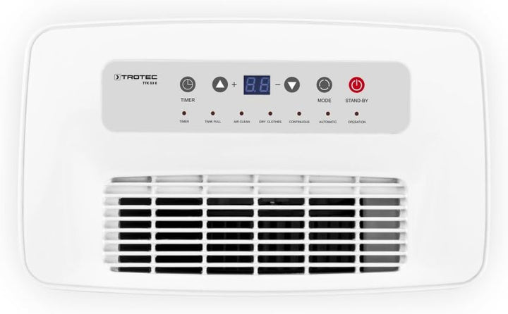 TROTEC Luftentfeuchter elektrisch TTK 53 E – Leistung 16 L/Tag – Fläche 31 m² / 78 m³ – mit Autoabsc