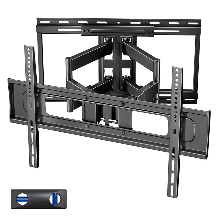 PEGZONE TV Wandhalterung für 37-90 Zoll Fernseher bis 80kg, Doppelarm Wandhalterung Fernseher Flach