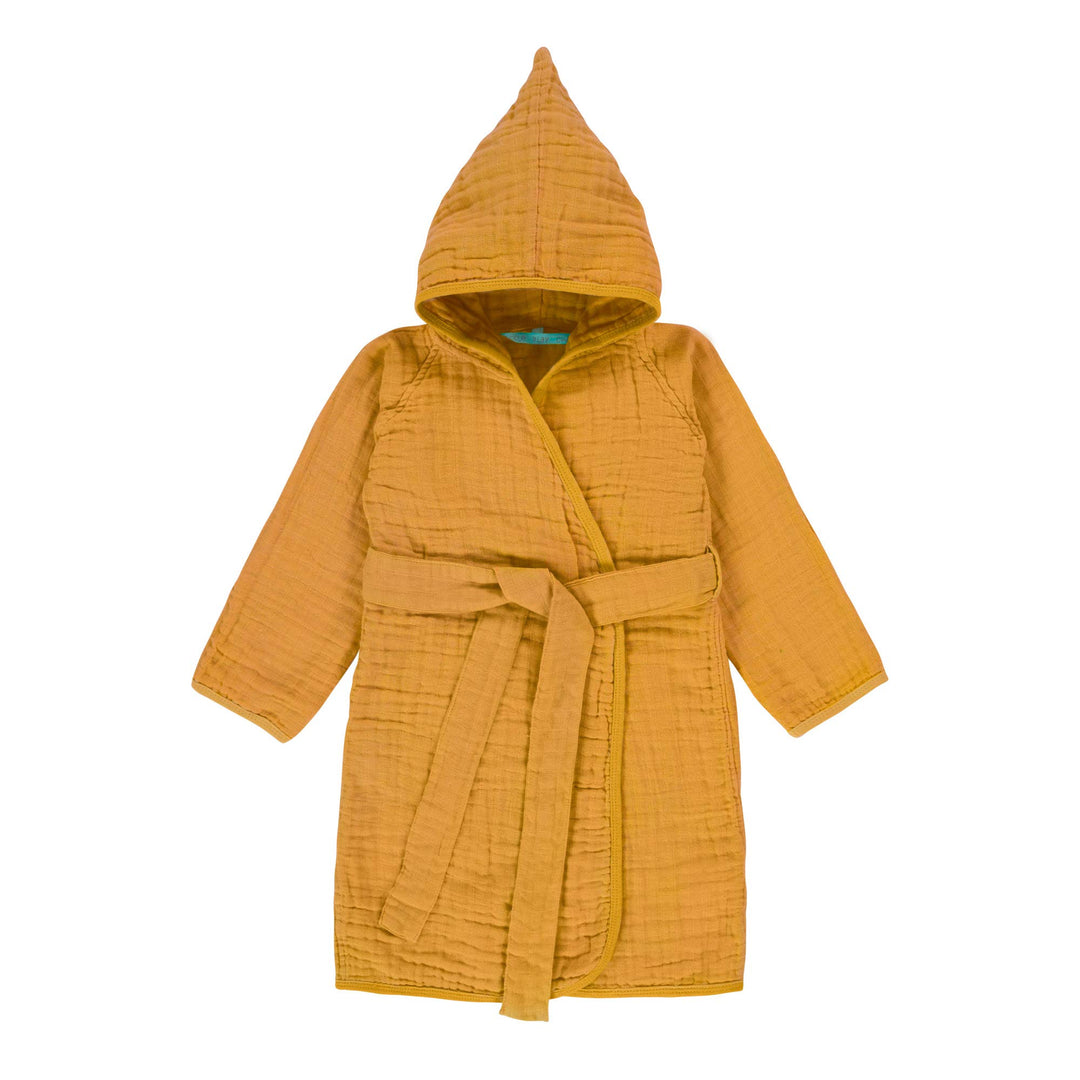 LÄSSIG Kinder Bademantel Baumwolle/Muslin Bathrobe 12-18 Monate mustard, 12-18 Monate mustard