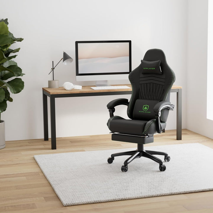 GTPLAYER Gaming Stuhl, Ergonomischer Gaming Sessel Schreibtischstuhl PC Gamer Racing Stuhl mit Fusss