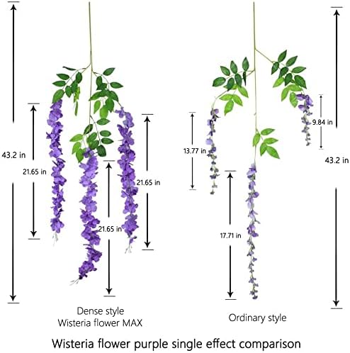 HanYun 12 Stück Künstliche Glyzinien Blumen, künstliche Glyzinie, Fake Wisteria Vine Kunstpflanzen H