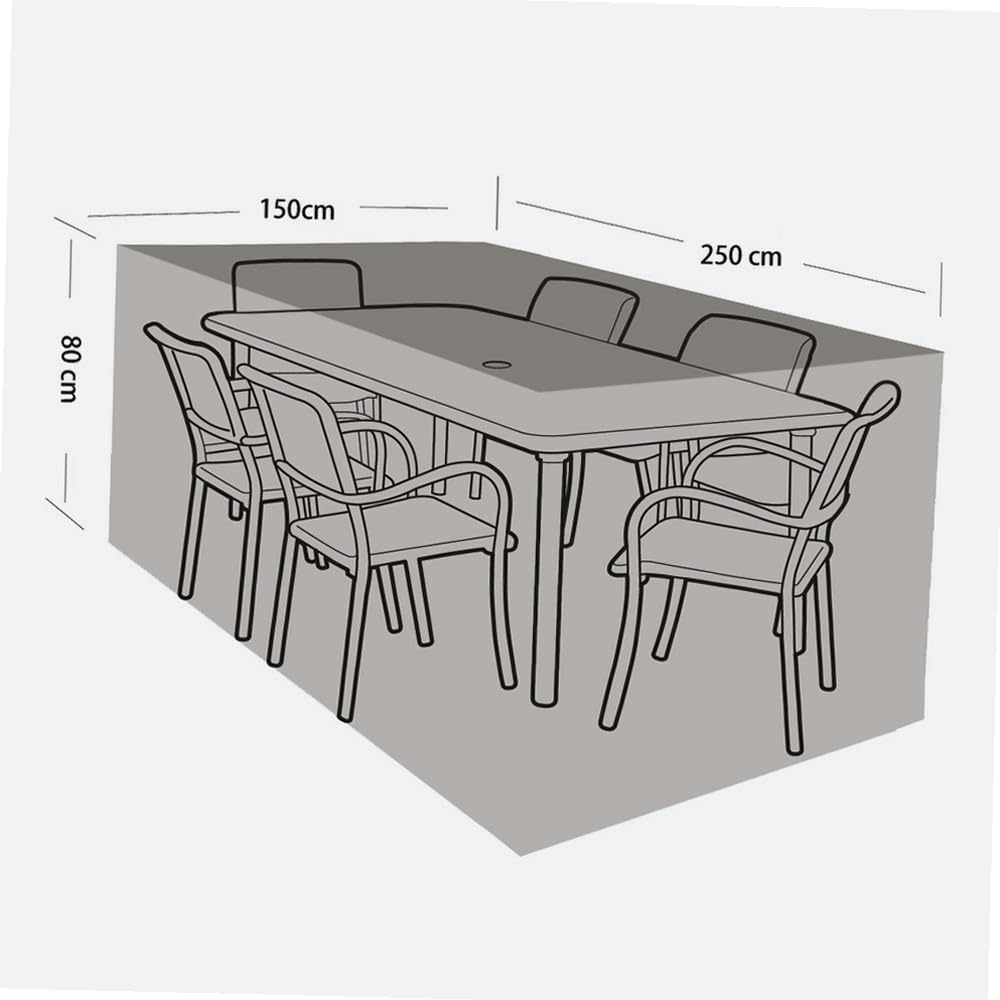 Werkapro 10877 – Tischbezug – 250 x 150 x 80 cm – transparent – wasserdicht – verrottungsfest – UV-b