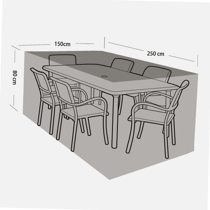 Werkapro 10877 – Tischbezug – 250 x 150 x 80 cm – transparent – wasserdicht – verrottungsfest – UV-b
