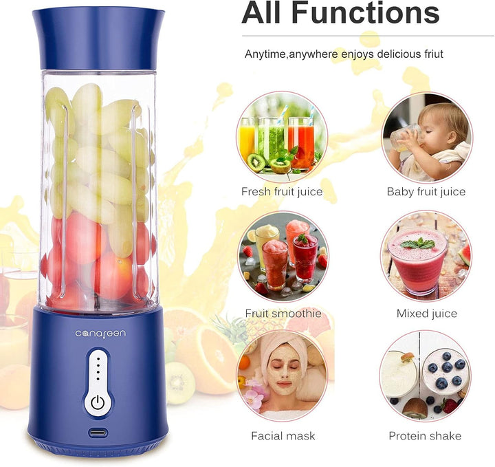 Canareen Blender Mixer Smoothie Maker - 500ML Tragbarer Mixer für Smoothies und Shakes | 4000mAh wie