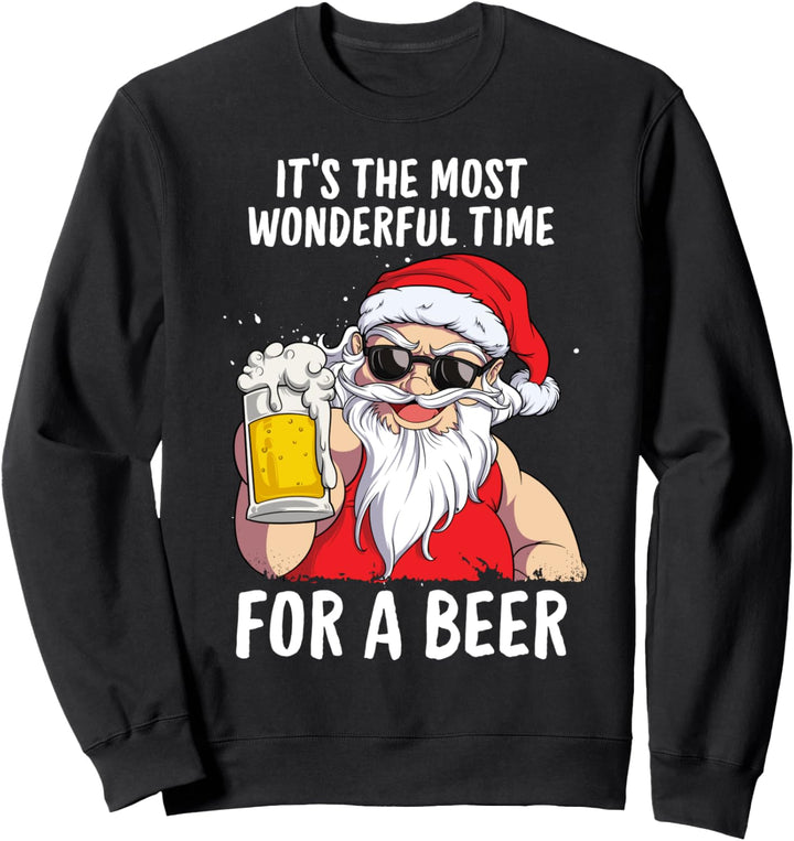 It's The Most Wonderful Time For A Beer Christmas Santa Hat Sweatshirt