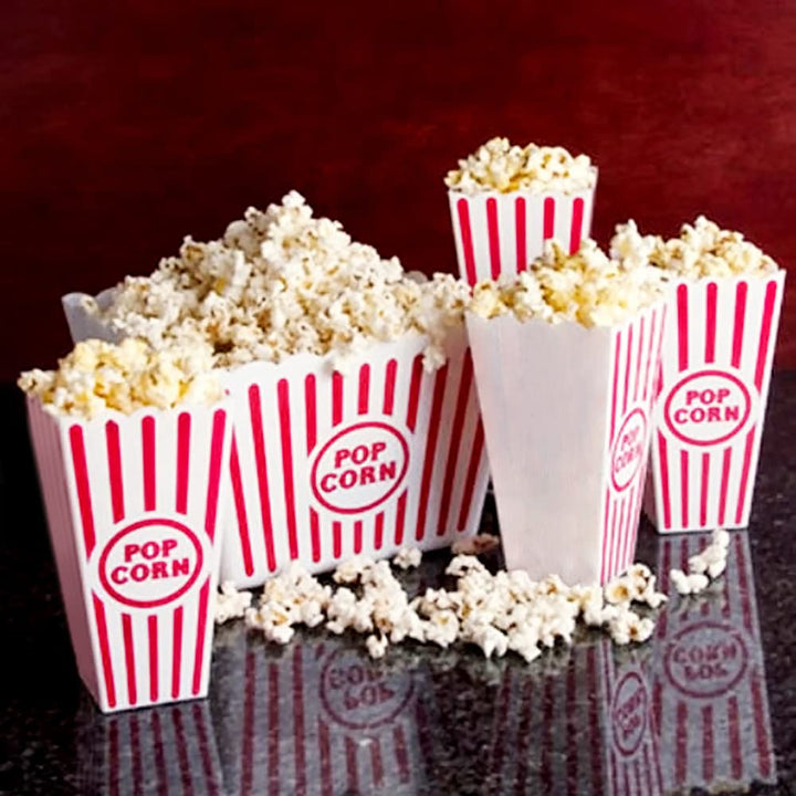 Novelty Place Kunststoff rot &amp; weiss gestreiften klassischen Popcorn-Behälter für Movie Night - 7,8