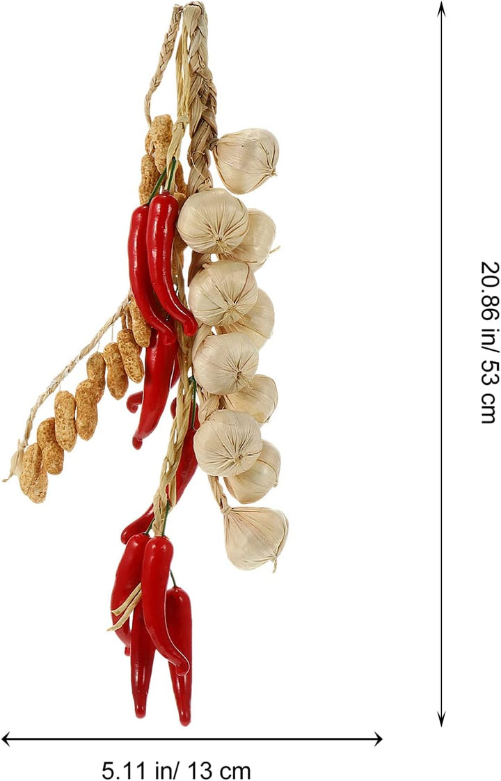 Garneck Künstliches Gemüse – künstlicher Knoblauch + Chilischoten + Erdnuss – Gemüse-Modle Knoblauch