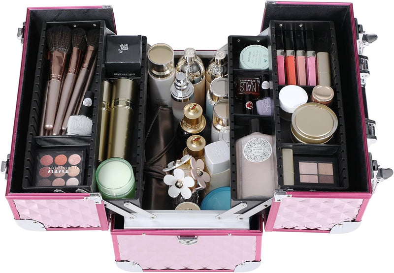 SONGMICS Kosmetikkoffer Schminkkoffer Schminkaufbewahrung Beauty Case Schminkkasten Multikoffer Etag