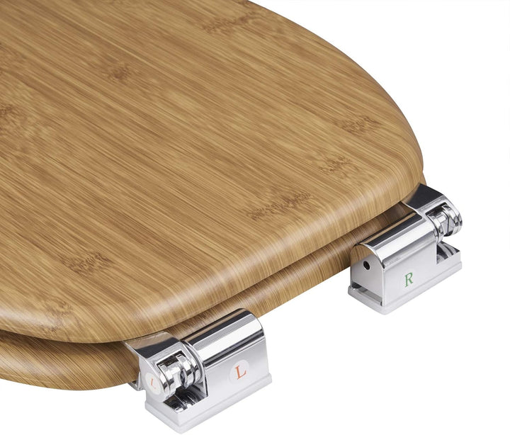eSituro Toilettendeckel,mit Absenkautomatik, Klodeckel MD Holz Premium WC Sitz,Klobrille einfache Bo