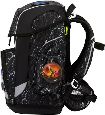 ergobag cubo light Set ergonomischer Schulrucksack, extra leicht, Set 5-teilig, 780 g Super Reflektb