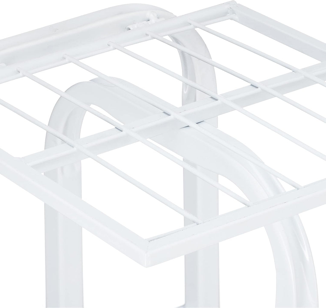 Relaxdays Blumentreppe Metall, 4-stufige Blumenetagere, draussen & drinnen, HBT: 81 x 44 x 24,5 cm,