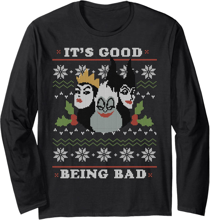 Disney Villains Good Bad Ugly Weihnachten Sweater Langarmshirt