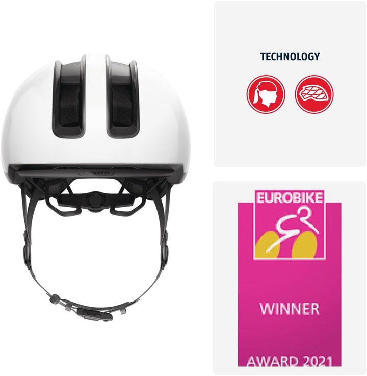 ABUS Urban Helm HUD-Y - mit magnetischem, aufladbarem LED-Rücklicht &amp; Magnetverschluss - cooler Fahr
