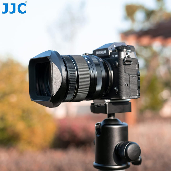 JJC Gegenlichtblende Schwarz für Fujifilm FUJINON XF16-80mmF4 R OIS WR Objektiv mit Schiebedeckel (7