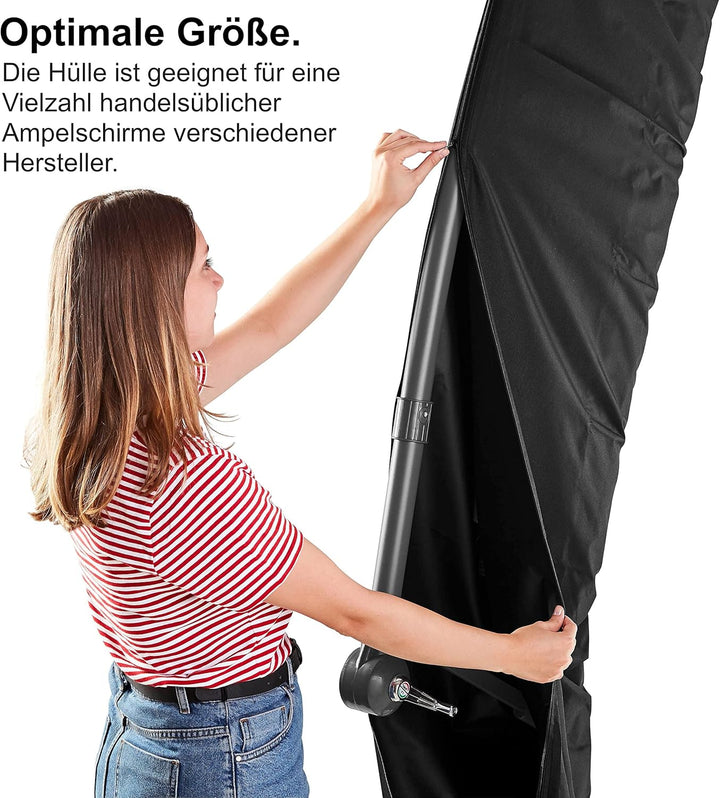 Springreen Premium Sonnenschirm Schutzhülle für Ampelschirme zwischen Ø 2-4 m | Sonnenschirm Abdecku
