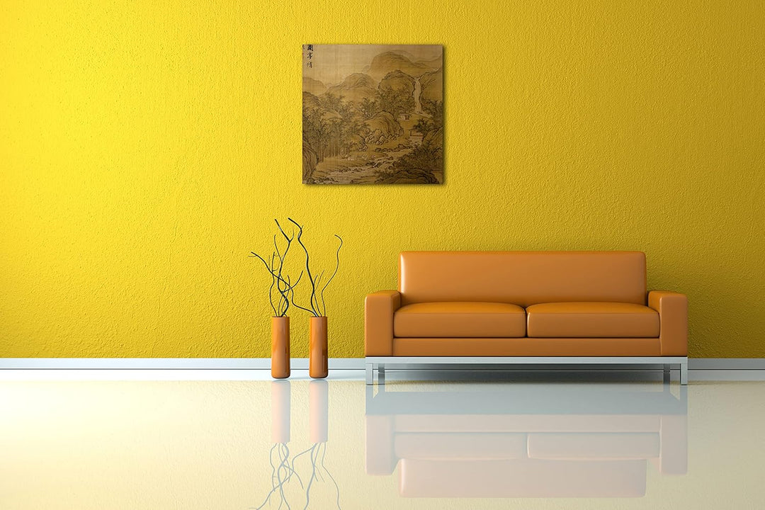 Printed Paintings Leinwand (60x60cm): Nach Wang Wenzhi - Frühjahrswaschungen im Orchideen-Pavillon 6