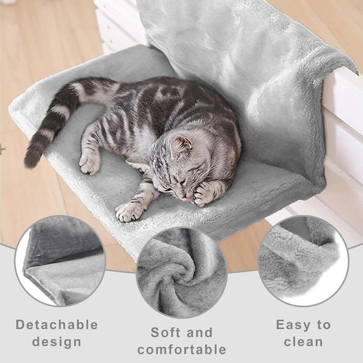 Katzenbett,45 x 30 x 24,5 cm,HeizkörperKatzenKuschelsack,PlüschstoffeKatzenhängematte,waschbarer Plü