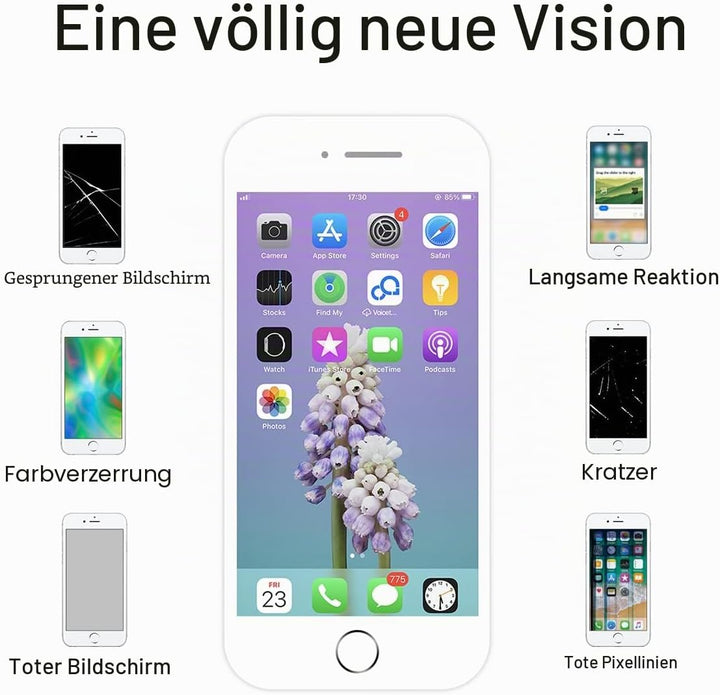 Display für iPhone 8 Plus LCD Touch Screen Digitizer Ersatz Bildschirm mit komplett kostenlosem Tool