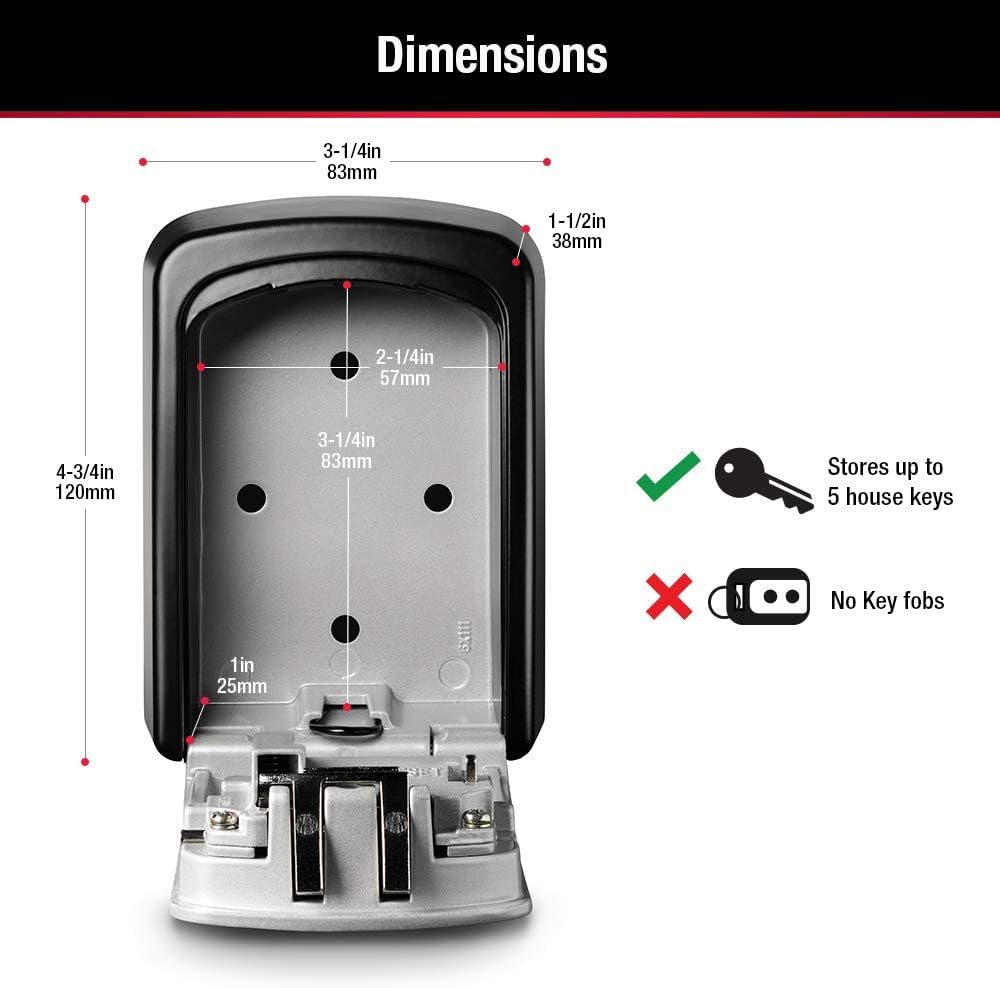 Master Lock 5420D Set Ihre eigene Kombination Wandbefestigung 5 Key Capacity schwarz, Wandbefestigun