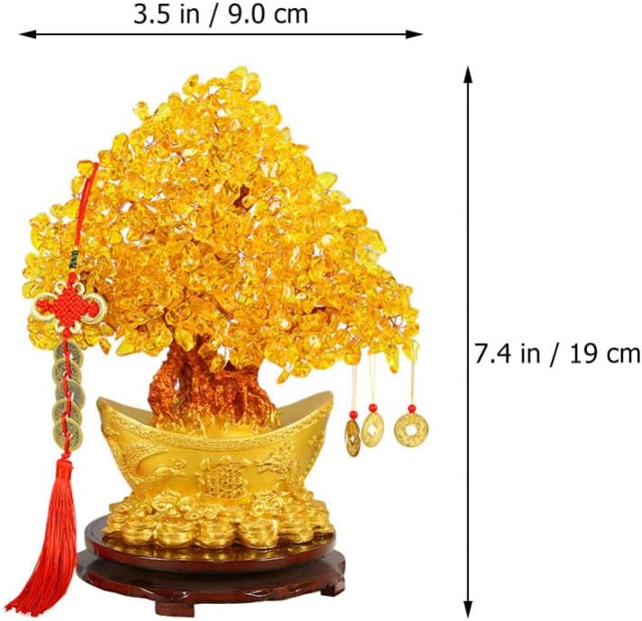 BESPORTBLE Chinesische Geldbaum Bonsai Glücksbaum Deko Feng Shui Baum Kristallbaum Chinesische Neuja