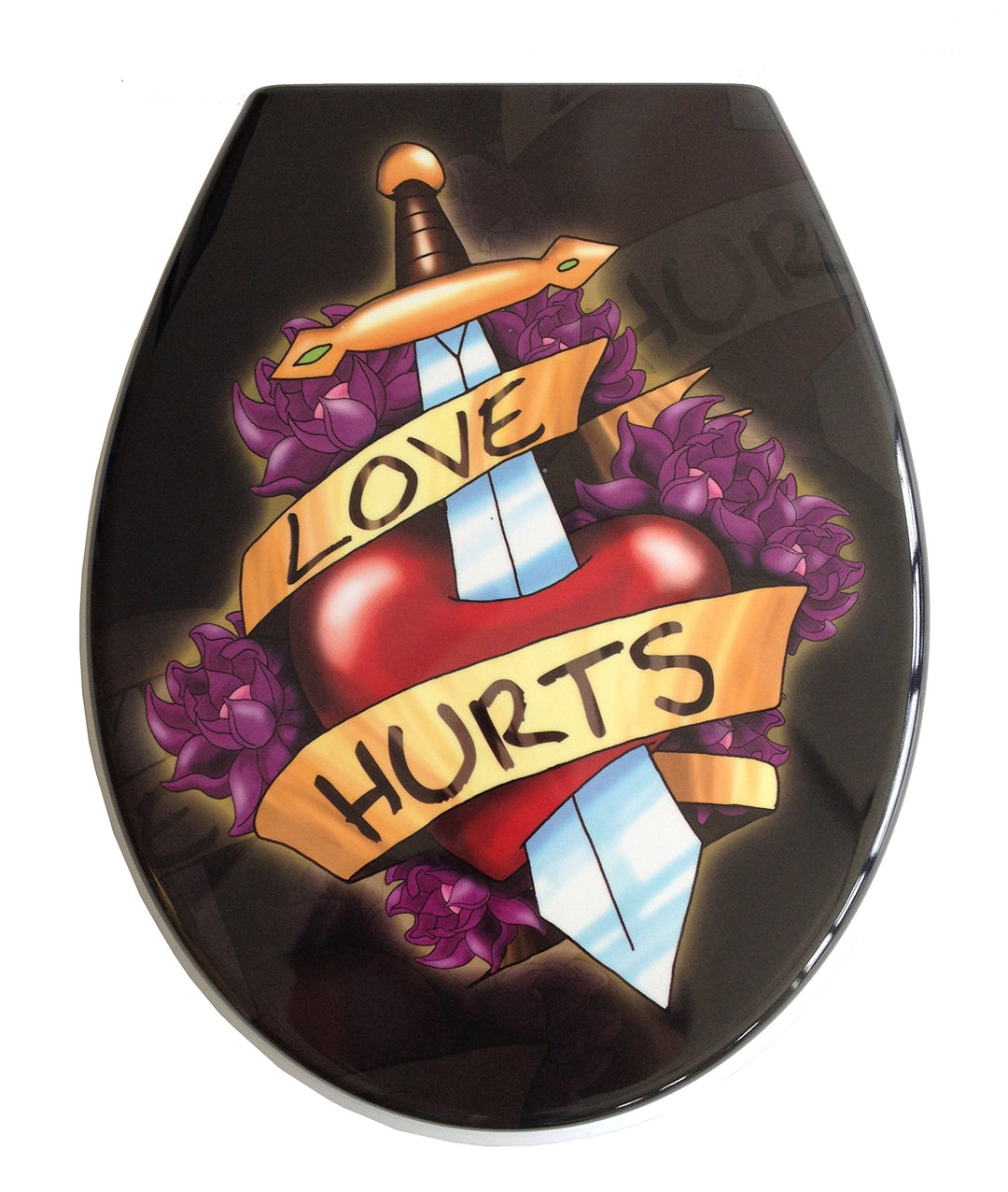 ADOB Design WC Sitz Love Hurts Klobrille Klodeckel Toilettendeckel aus Duroplast, Absenkautomatik, S