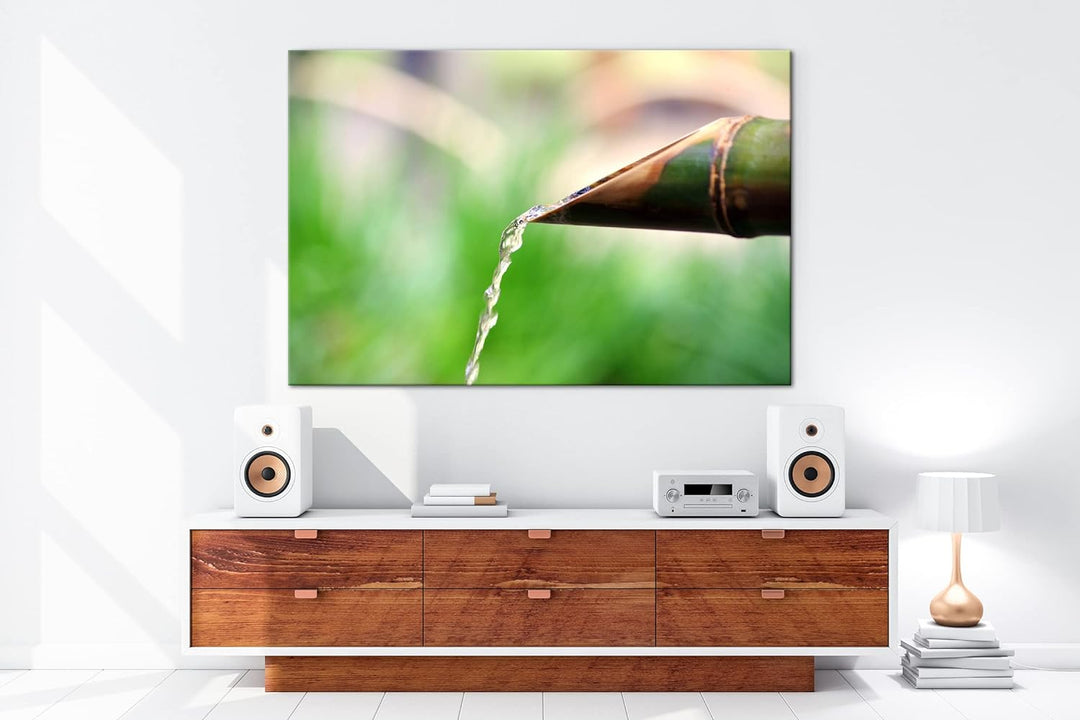 deyoli japanisches Wasserrohr aus Bambus Format: 120x80 als Leinwandbild, Motiv fertig gerahmt auf E