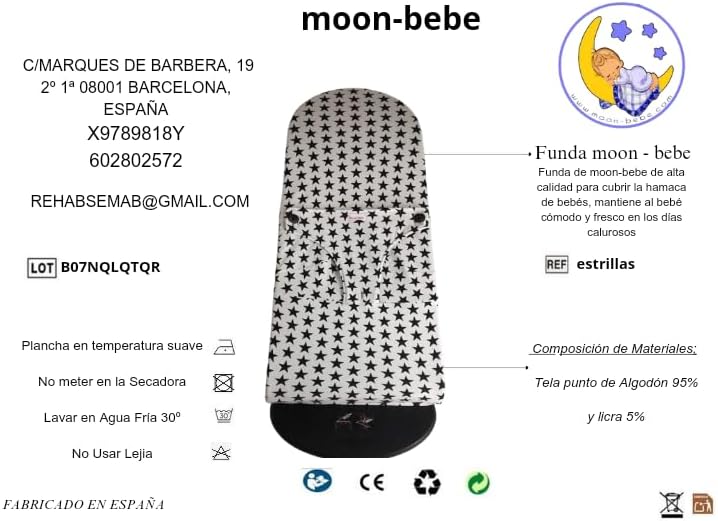 MOON-BEBE Bezug fur babywippe Babybjorn Bliss, Balance und Soft (WHITE)