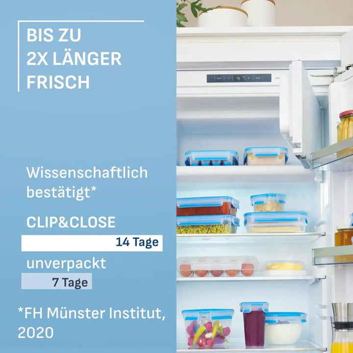 EMSA Clip & Close Frischhaltedose, rechteckig, 10,6 L, Maxiformat, Aufbewahrungsbox, 100 Prozent dic