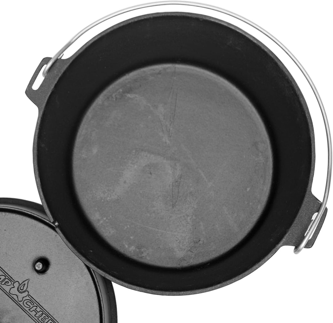 camp chef KS0861 Camp Chef Deluxe Dutch Oven DO-12 + TOM COCO Grill-Kokoskohlebriketts 2er-Pack