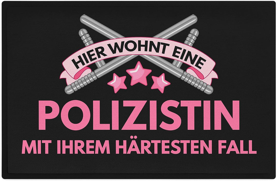 Trendation - Fussmatte für Polizistin Freund Geschenk Fussmatte mit Spruch Polizistin Lustig 60x40 c