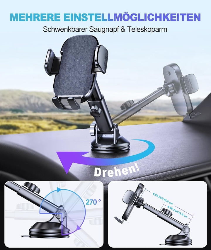 Handyhalterung Auto, [Hervorragender Halt] 360° Drehbarer Handy Halterung Auto, Ultrastarke Klebrige