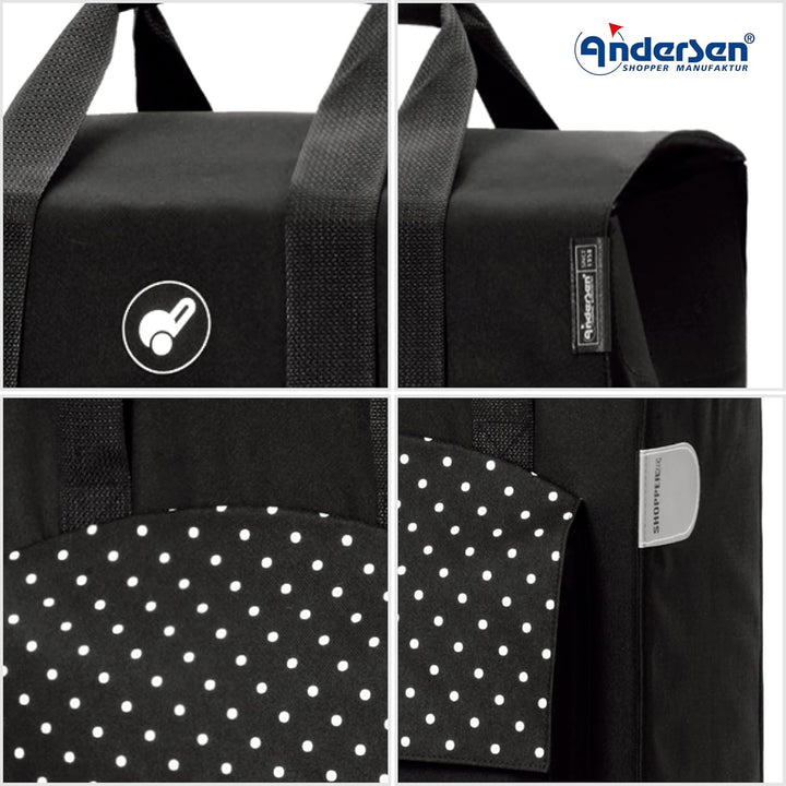 Andersen Einkaufstrolley - klappbar - 50 Liter Schwarz, Schwarz