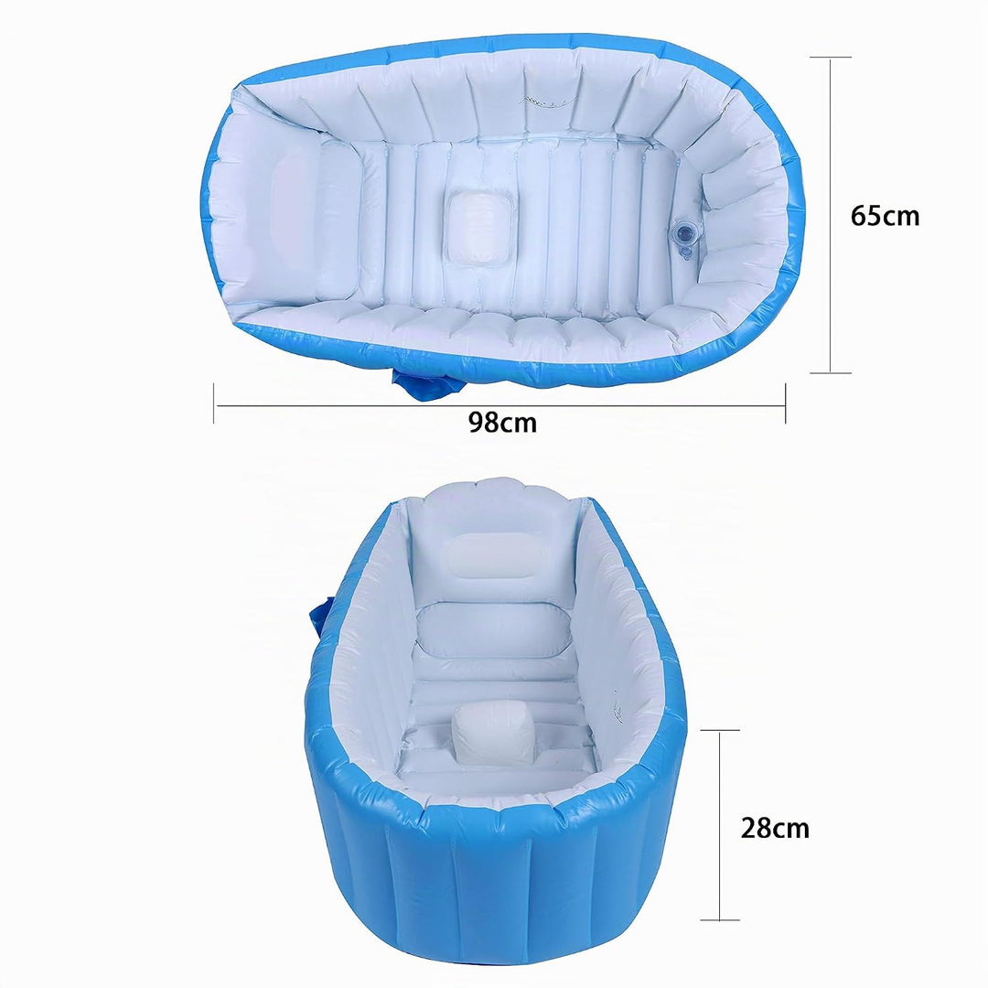 Aufblasbare Badewanne Baby Babybadewanne Babywanne Aufblasbar mit Luftpumpe und Duschhaube für Baby,