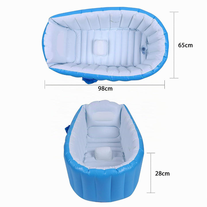 Aufblasbare Badewanne Baby Babybadewanne Babywanne Aufblasbar mit Luftpumpe und Duschhaube für Baby,