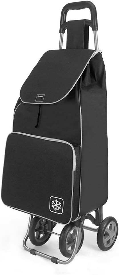 METALTEX CARRO COMPRA 4R. Bolsa FRIGO 'Aloe' Negro, Detailed in The Description, schwarz, Zentimeter