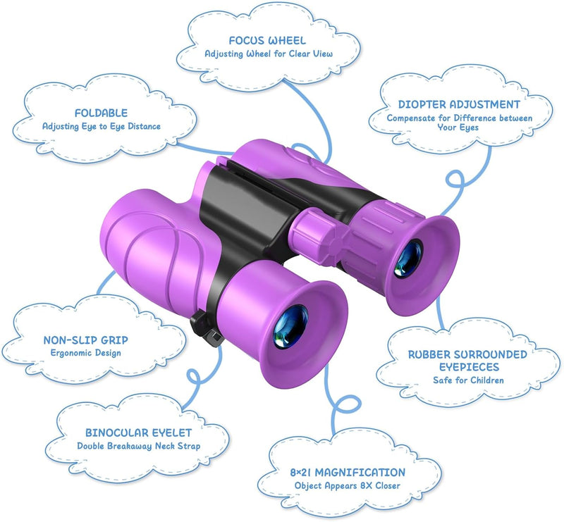 Fernglas für Kinder, 8x21 Ferngläser Klein Fernglas Klein für Erwachsene und Kinder, HD Feldstecher