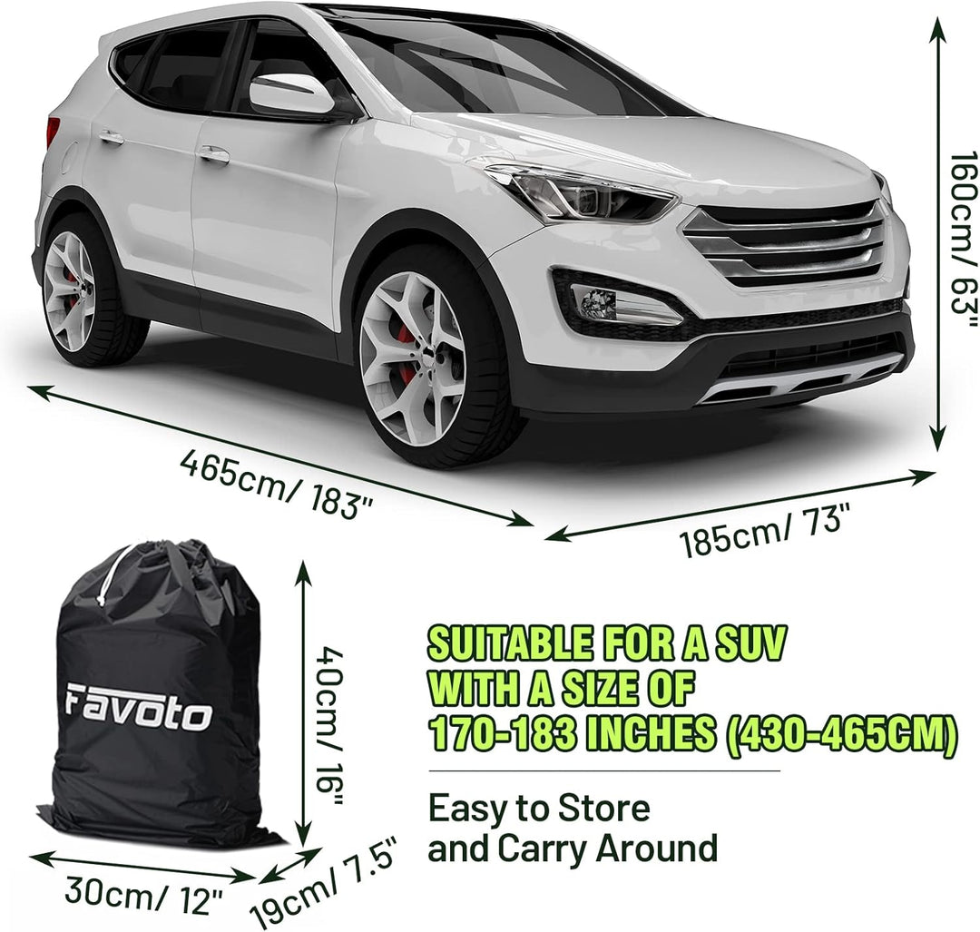 Favoto SUV Abdeckung Universal Fit 169-182 Zoll SUV schwarz
