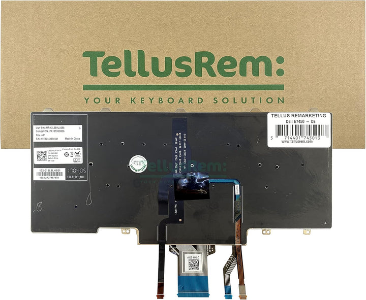 TellusRem ersatztastatur Italienisch Hintergrundbeleuchtung für Dell Latitude E5450, Latitude E7450,