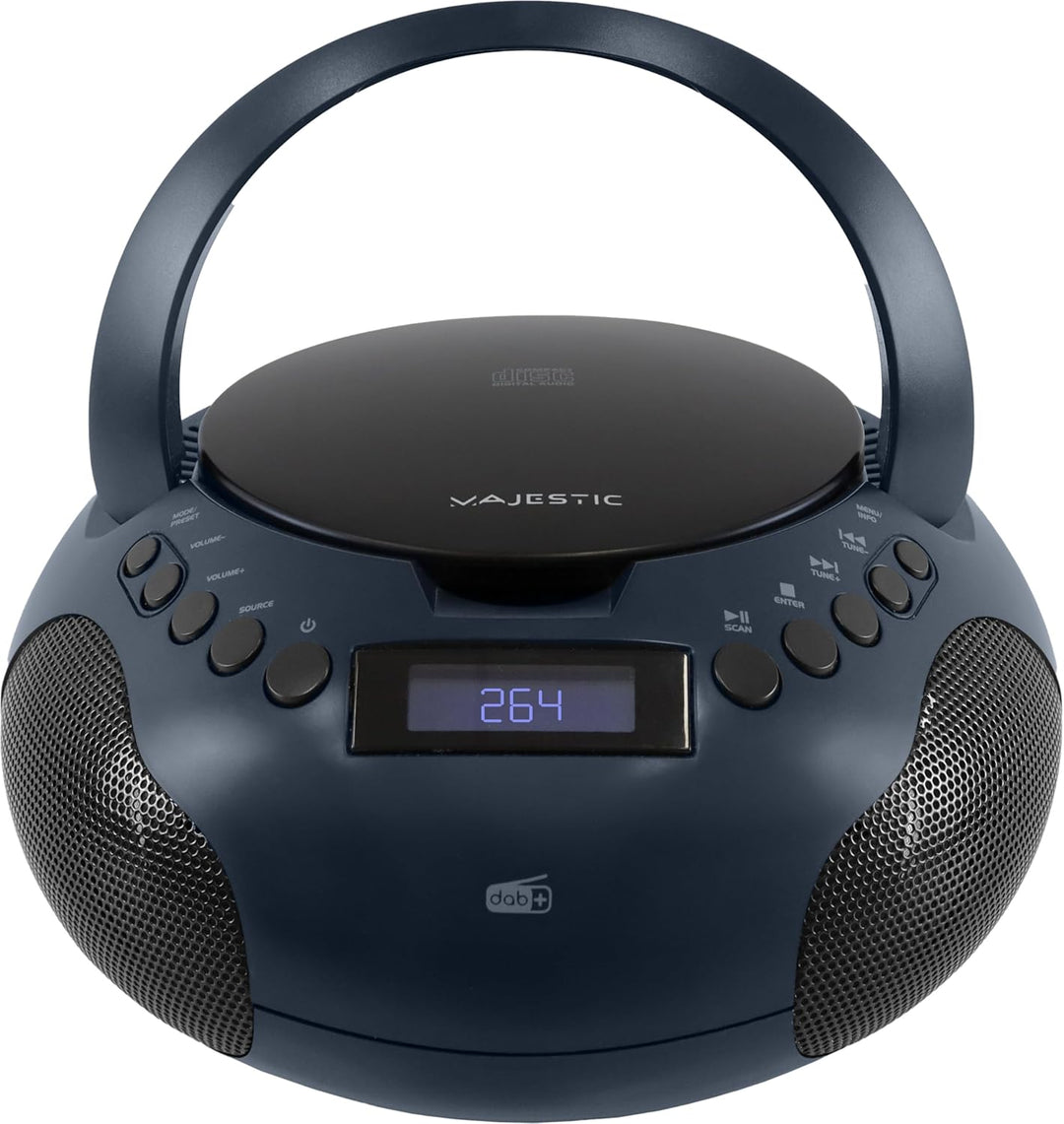 Majestic AH 264 DAB Boom Box mit CD-Player, DAB- und FM-Radio, AUX-IN, Schwarz