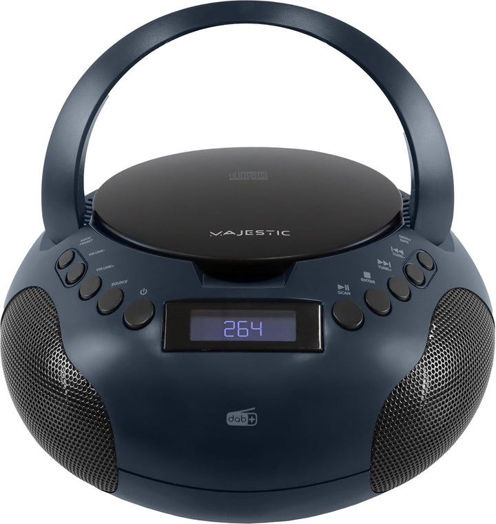 Majestic AH 264 DAB Boom Box mit CD-Player, DAB- und FM-Radio, AUX-IN, Schwarz