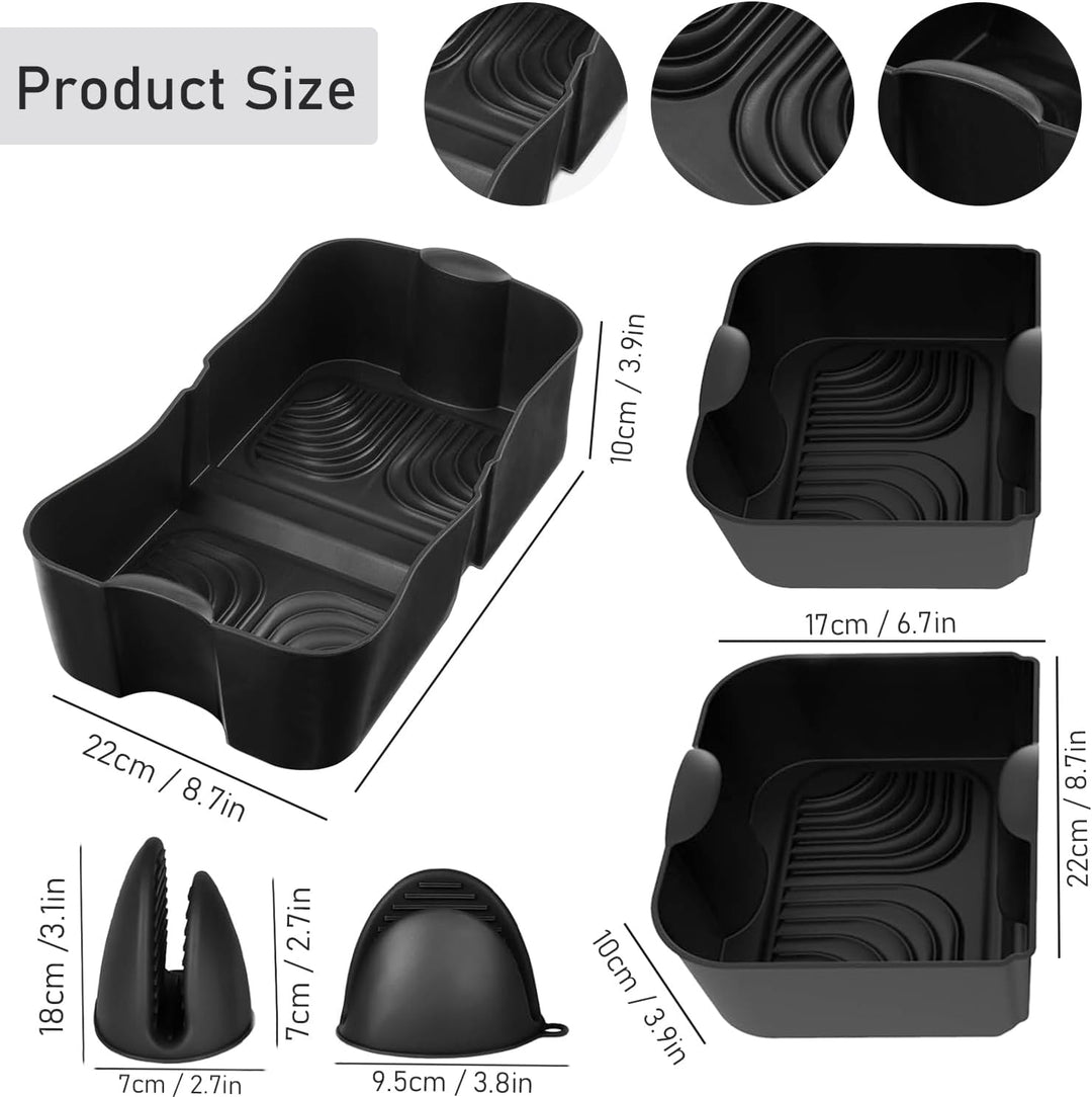 Heissluftfritteuse Zubehör Set für Ninja Foodi Flexdrawer 10,4 l AF500DE, Verbessert und Verdickt Si