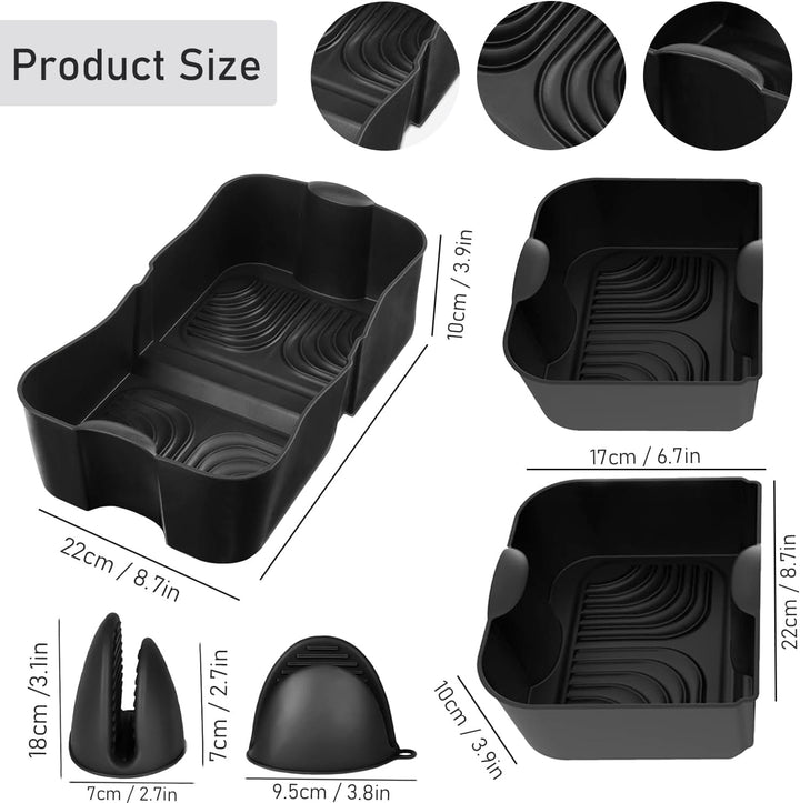Heissluftfritteuse Zubehör Set für Ninja Foodi Flexdrawer 10,4 l AF500DE, Verbessert und Verdickt Si